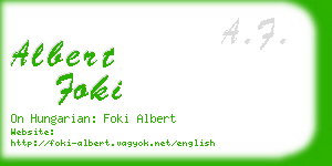 albert foki business card